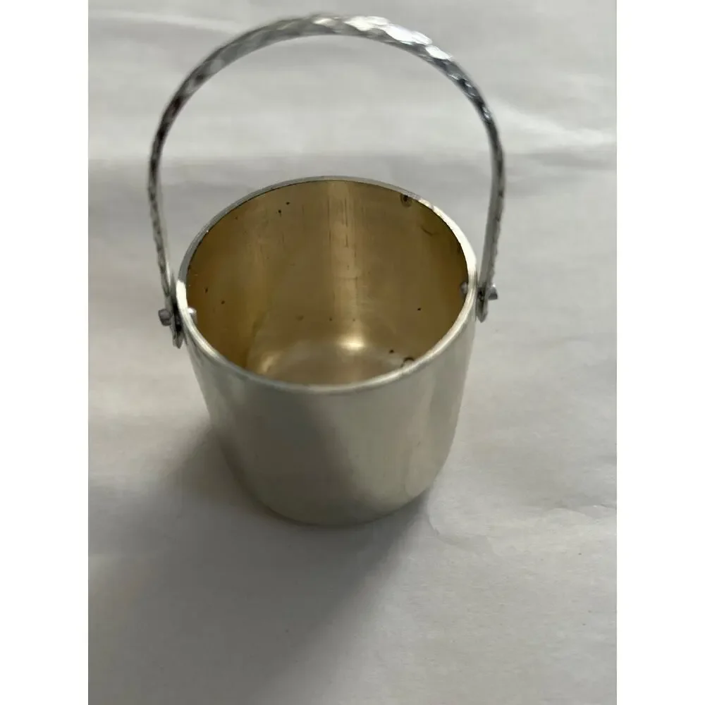 Unbranded Japanese Toothpick holder bucket with enamel flowers